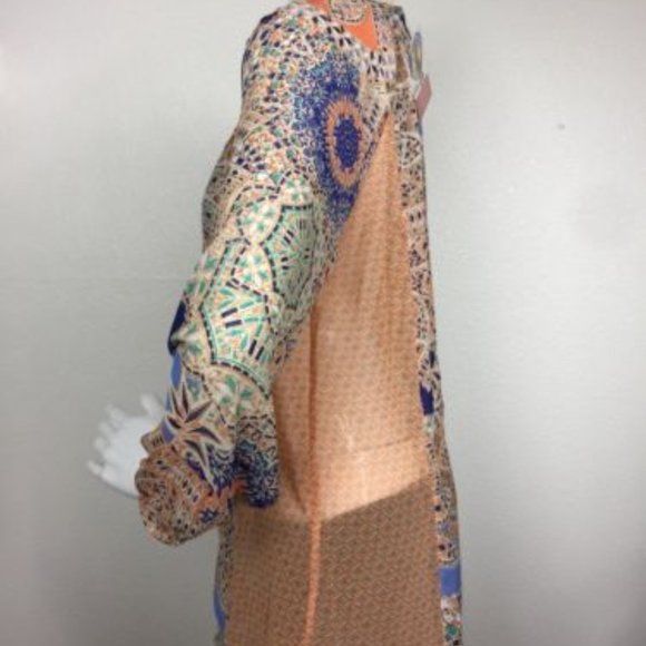 Anthropologie Meadow Rue Silk Crochet Flower Boho Blouse - Picture 4 of 8